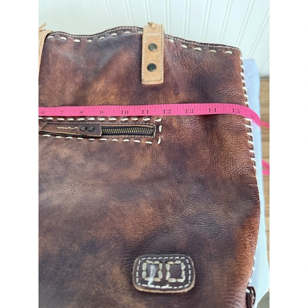 Bed Stu Leather Barra Tote Shoulder Bag Purse Handbag Brown Distressed EUC